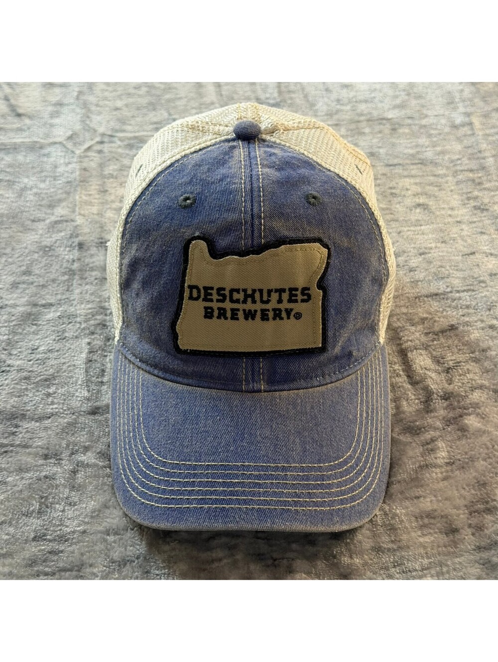 Legacy Hat Trucker Snapback Men's Adjustable Blue Tan Deschutes Brewery Oregon